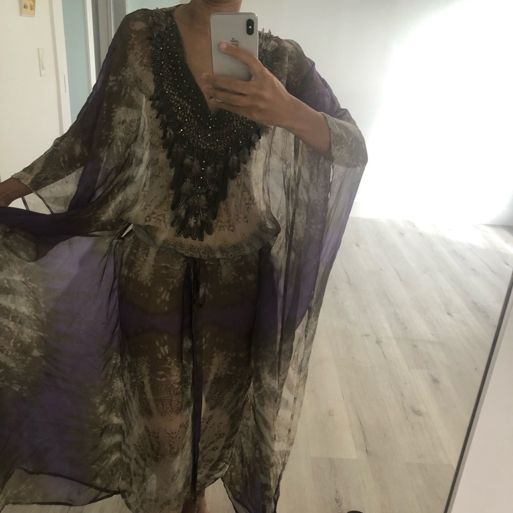 Shahida Parides Kaftan Maxi dress S, purple and gray